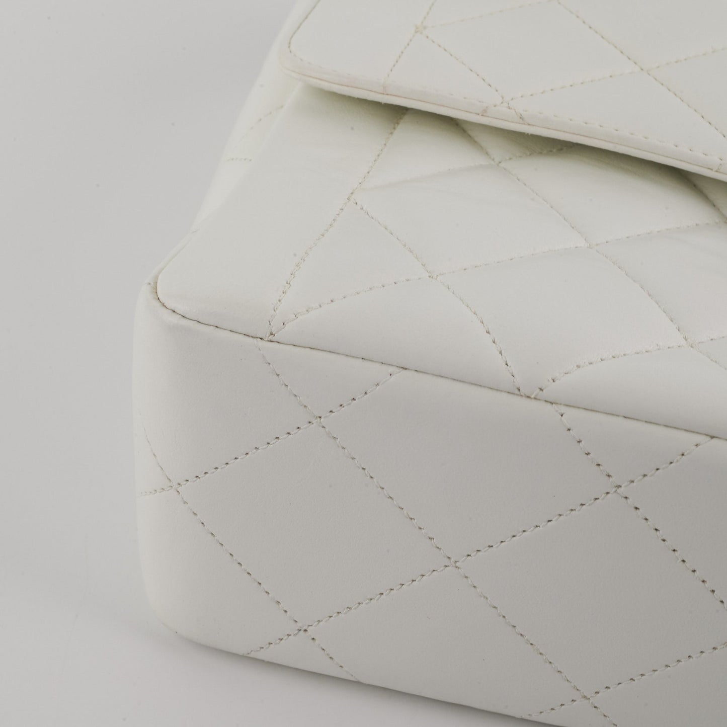 Chanel Quilted  Flap White 24K Gold