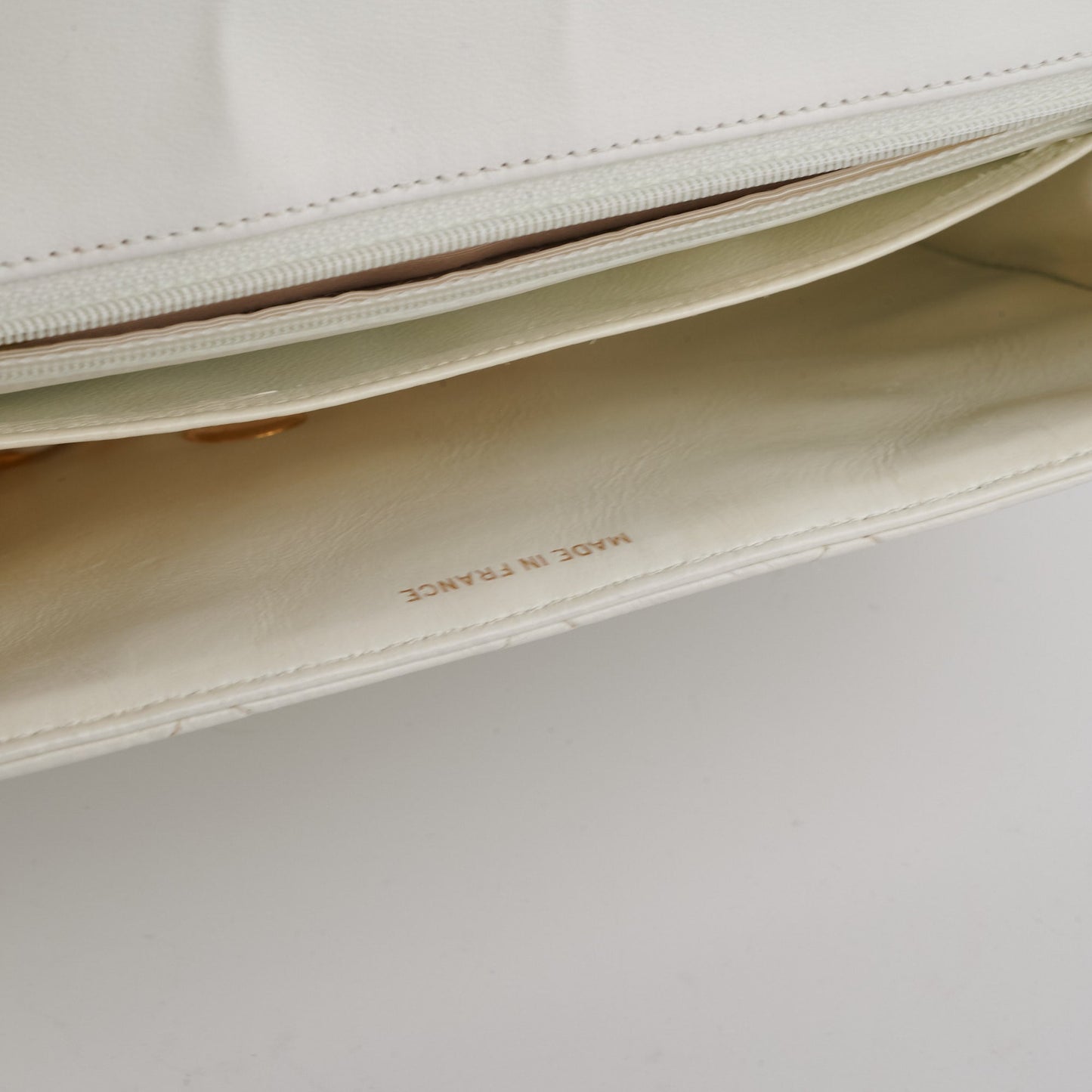 Chanel Quilted  Flap White 24K Gold