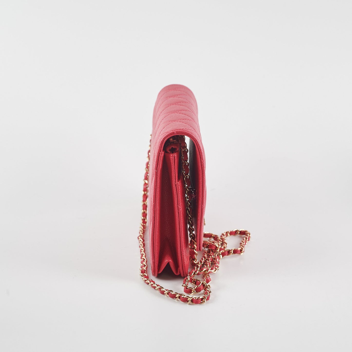 Chanel Caviar Wallet on Chain Pink