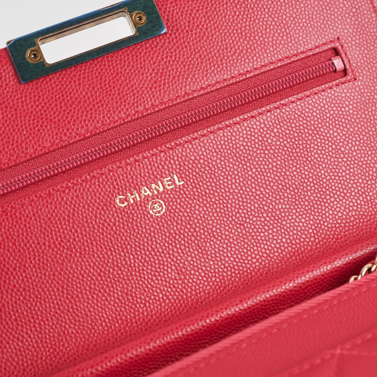 Chanel Caviar Wallet on Chain Pink