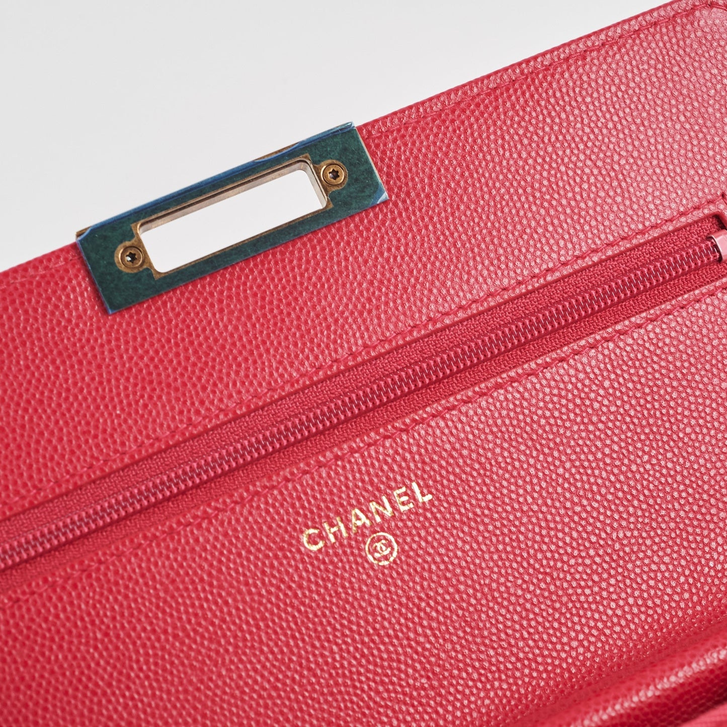 Chanel Caviar Wallet on Chain Pink