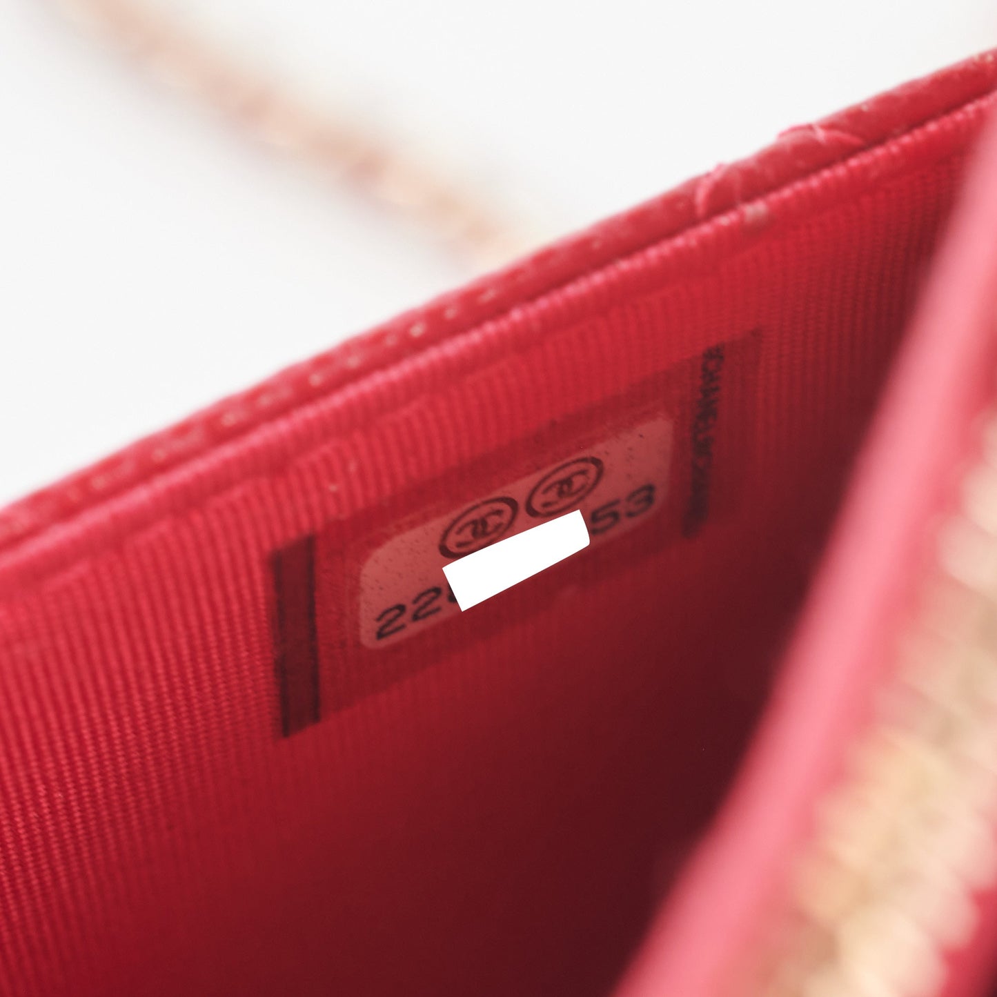 Chanel Caviar Wallet on Chain Pink