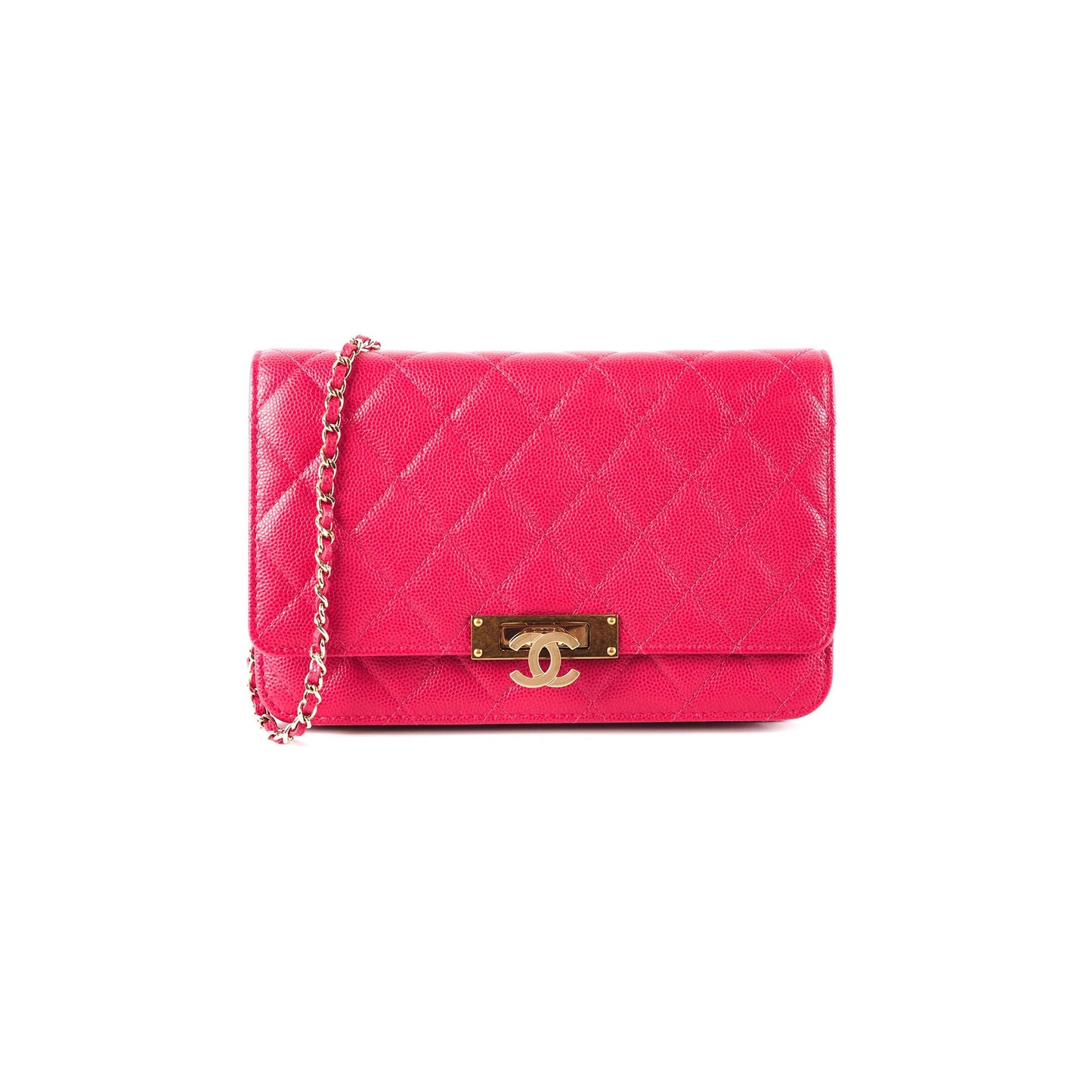 Chanel Caviar Wallet on Chain Pink