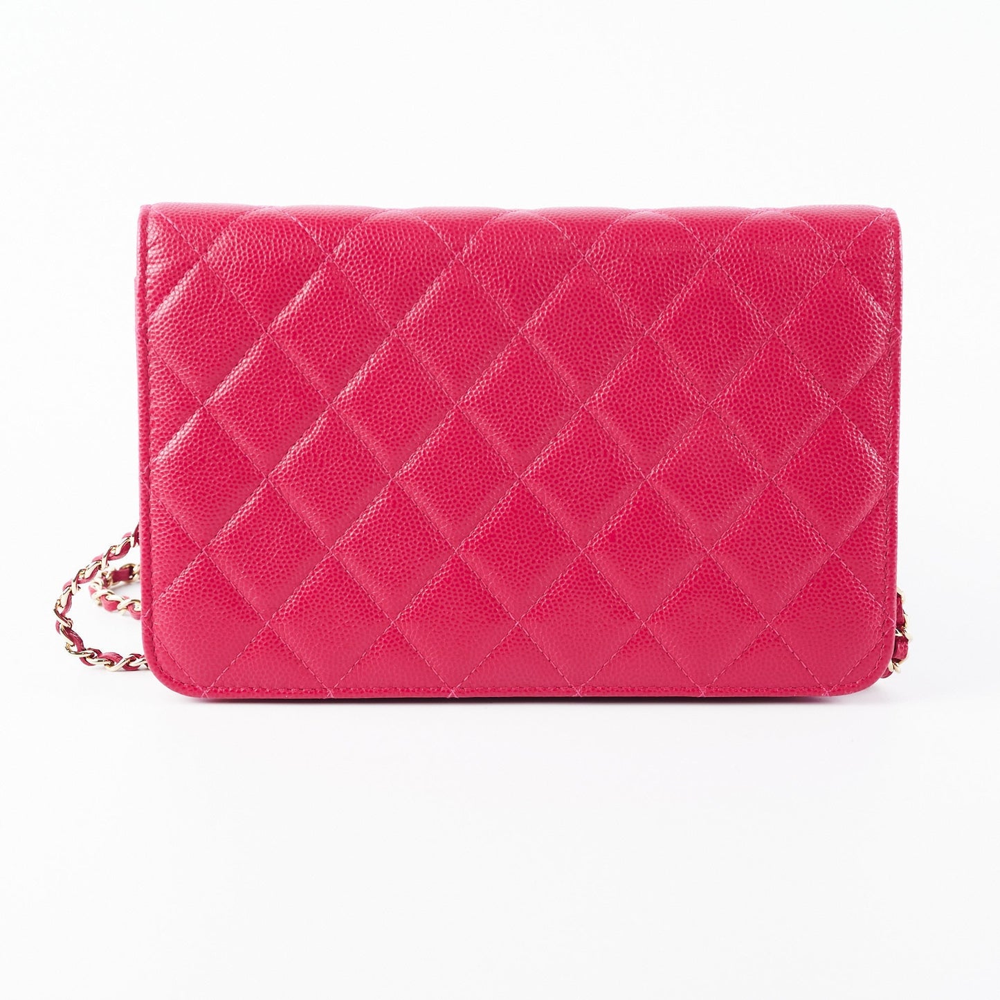 Chanel Caviar Wallet on Chain Pink