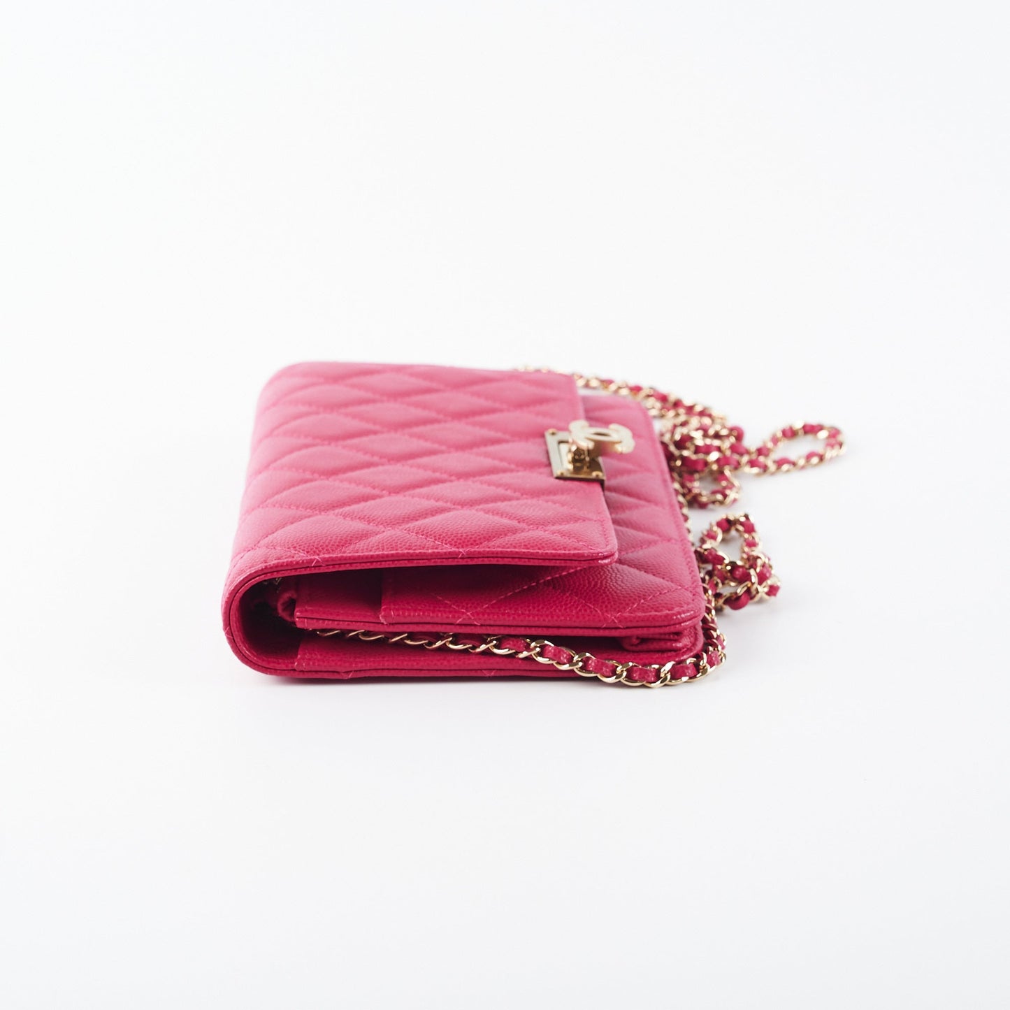 Chanel Caviar Wallet on Chain Pink