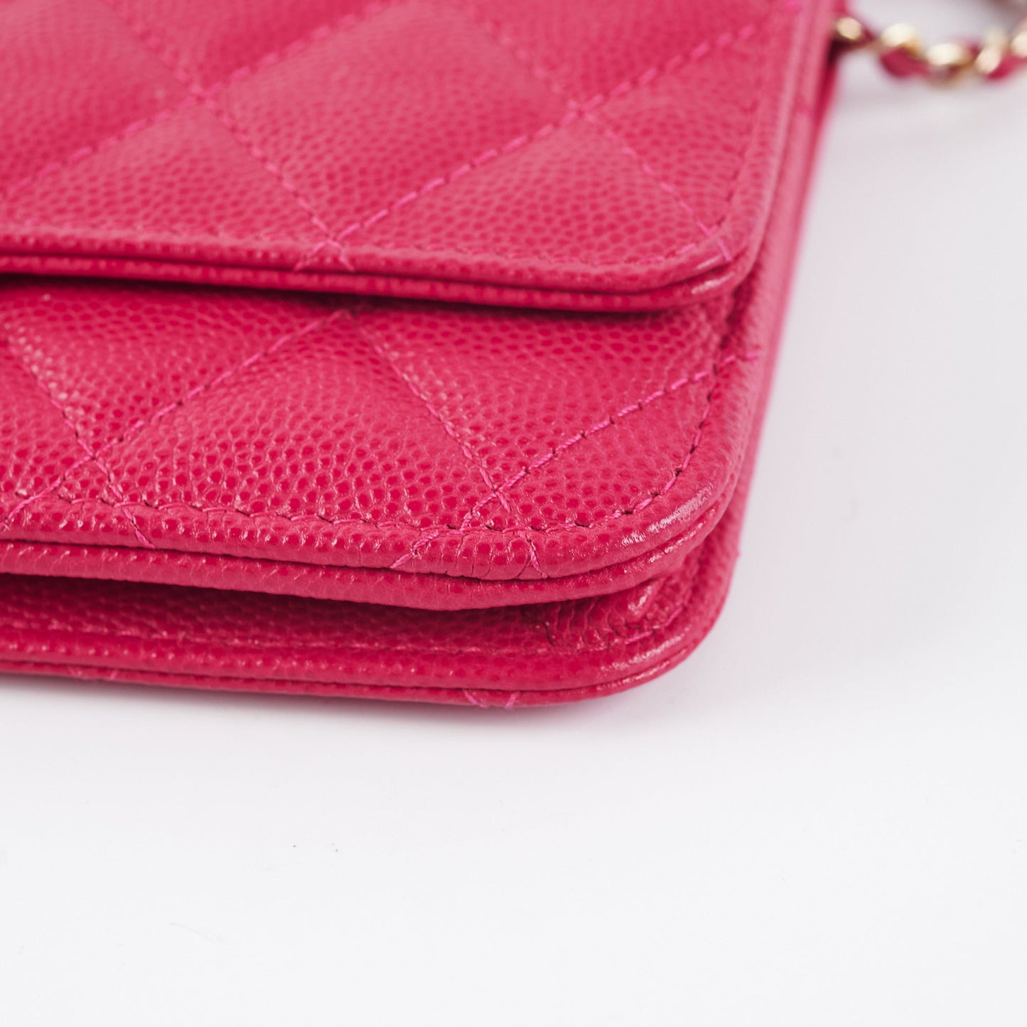 Chanel Caviar Wallet on Chain Pink