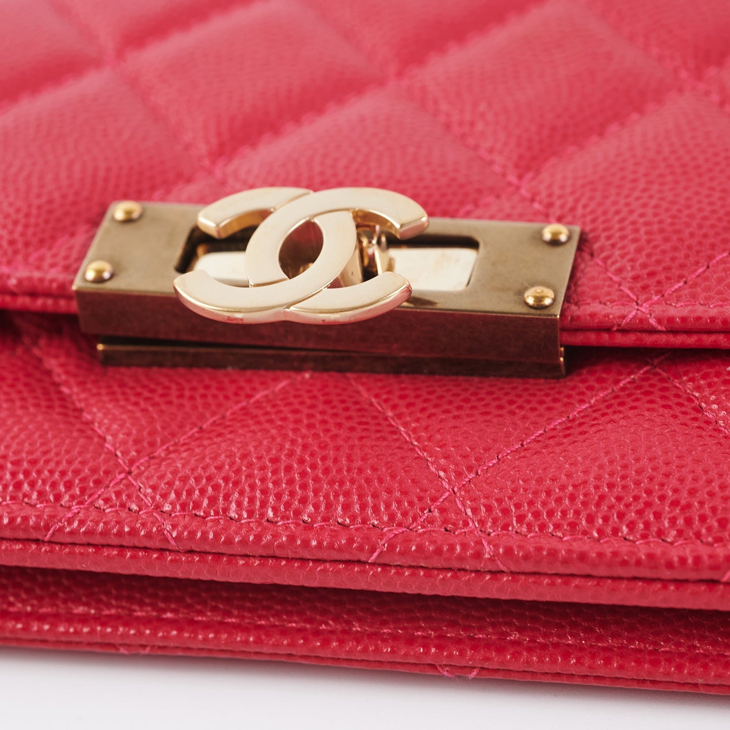 Chanel Caviar Wallet on Chain Pink