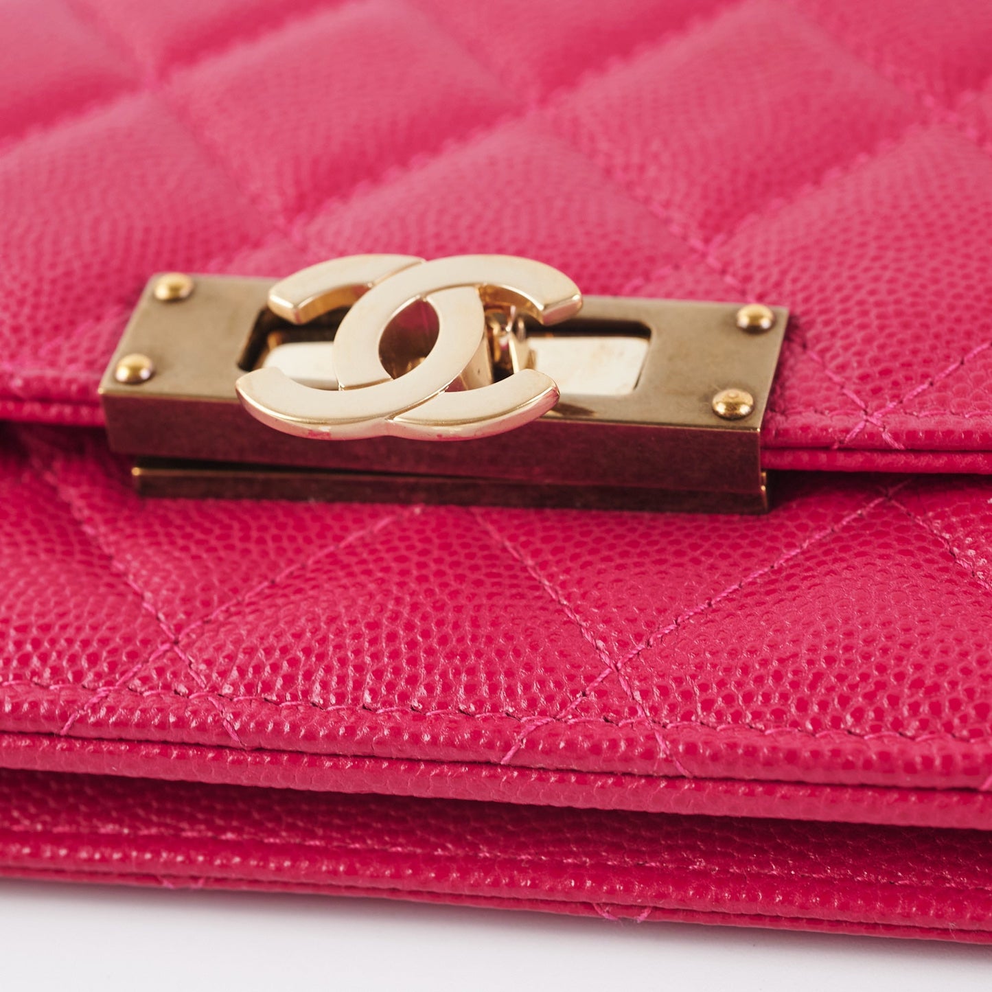 Chanel Caviar Wallet on Chain Pink