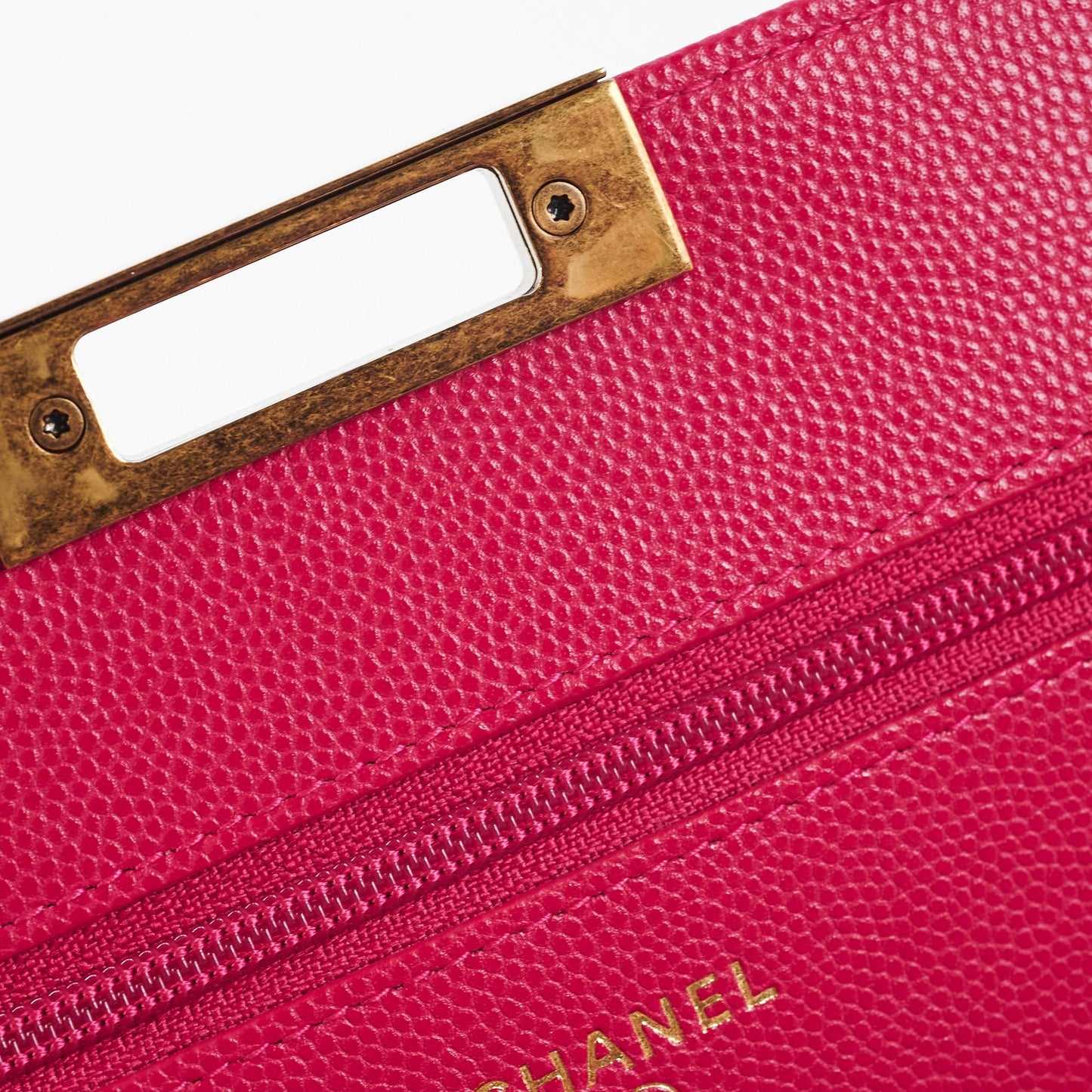Chanel Caviar Wallet on Chain Pink