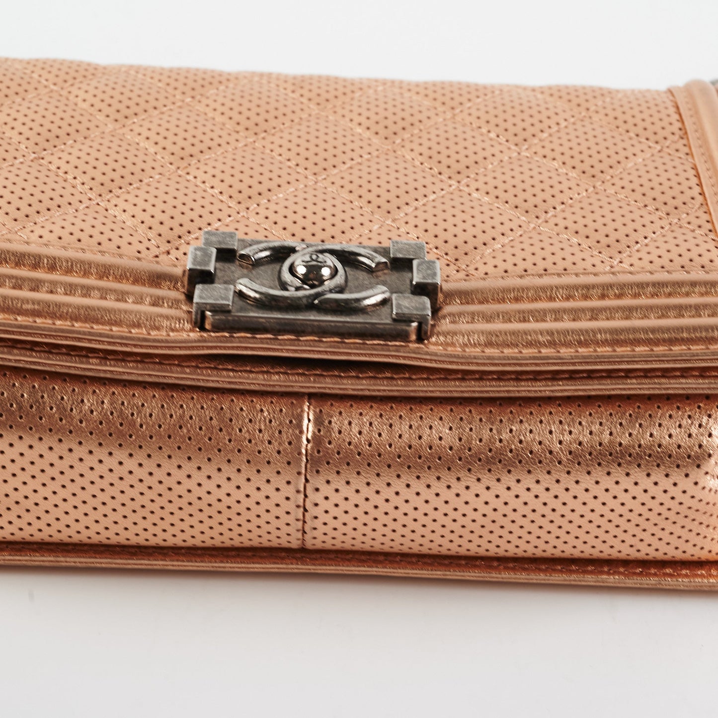 Chanel Boy Bag Perforated Rose Gold