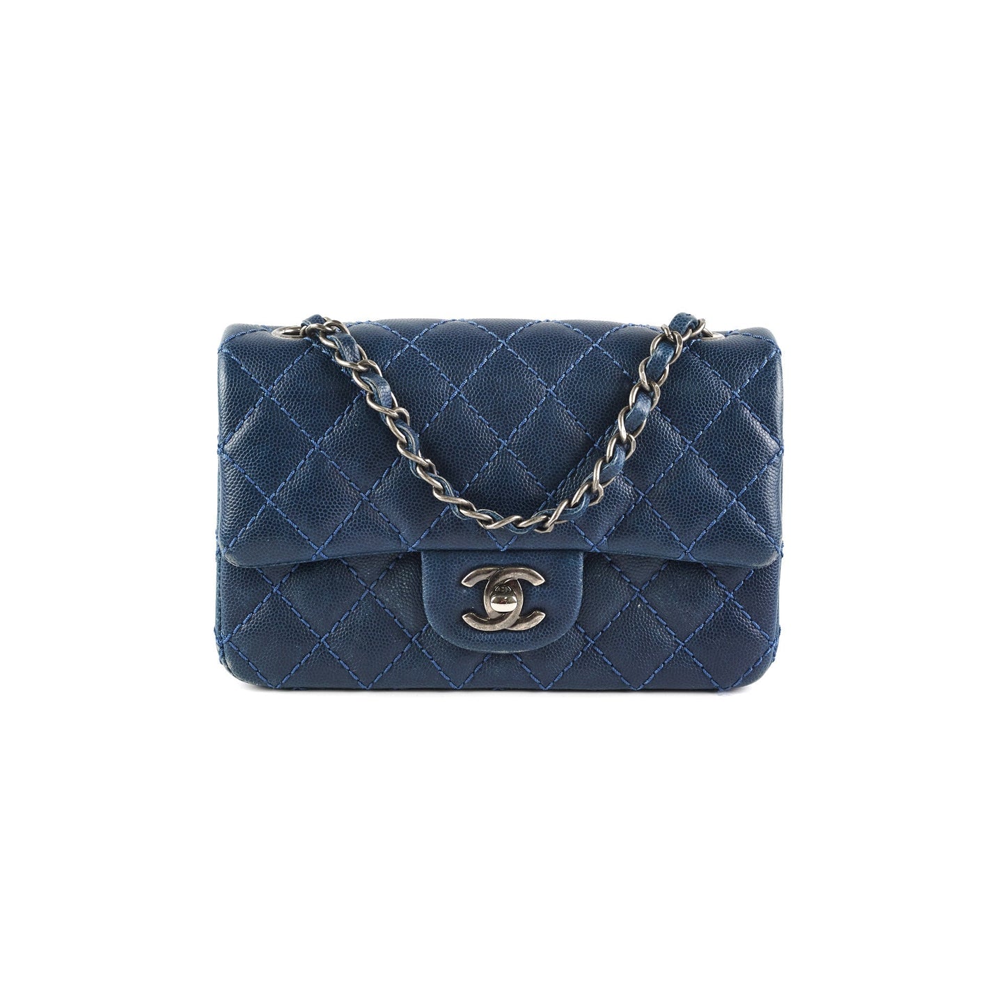 Chanel Mini Rectangular Blue Caviar