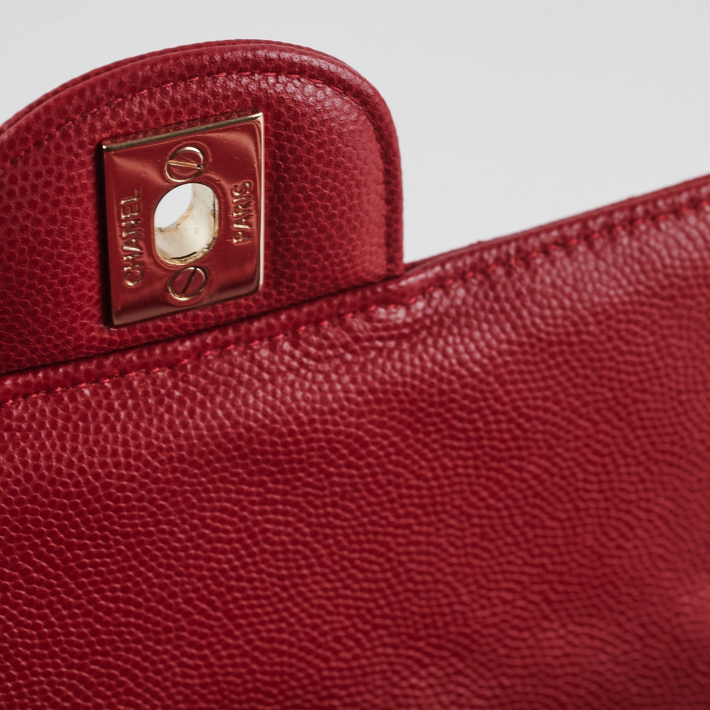 Chanel 18B Chevron Rectangular Mini Red