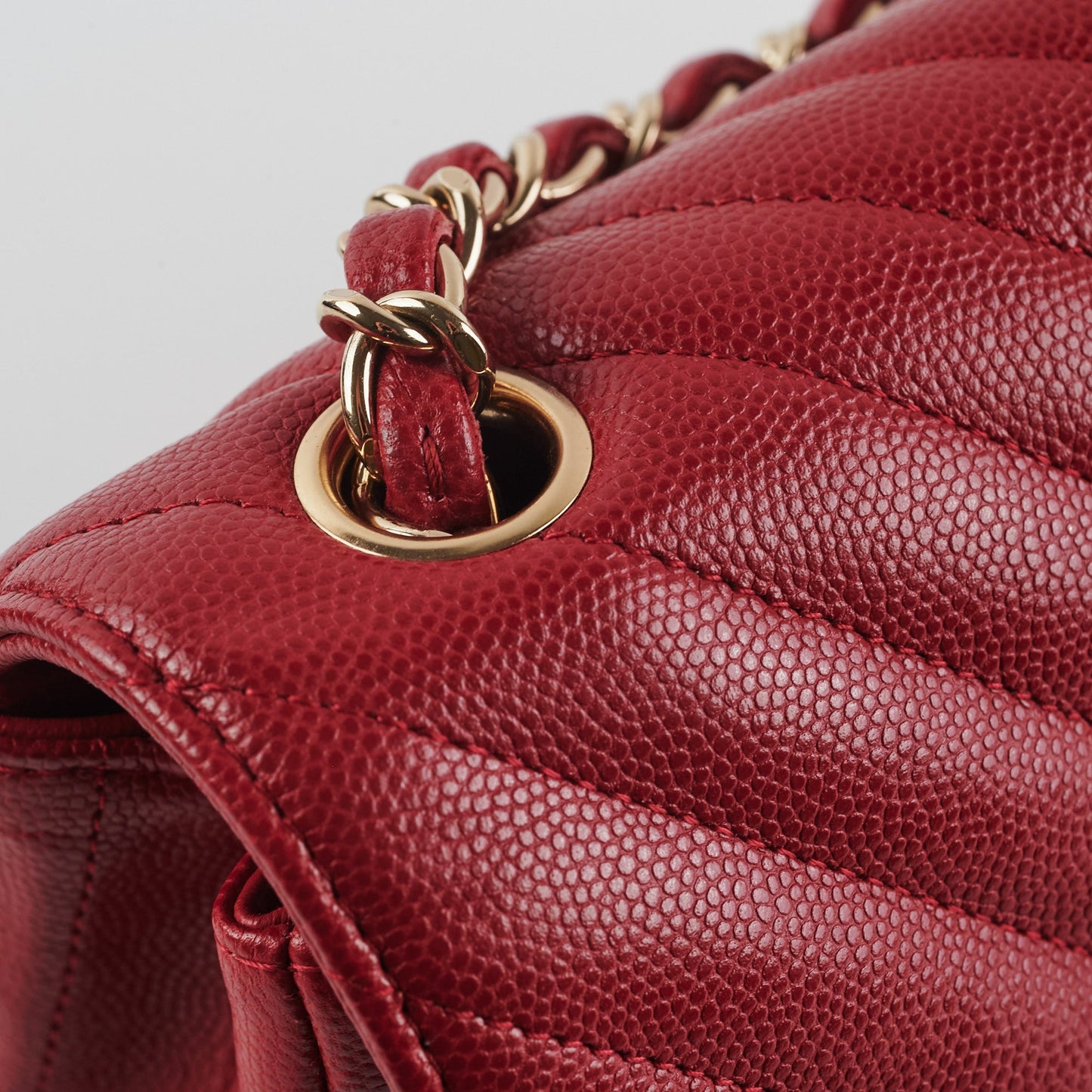 Chanel 18B Chevron Rectangular Mini Red