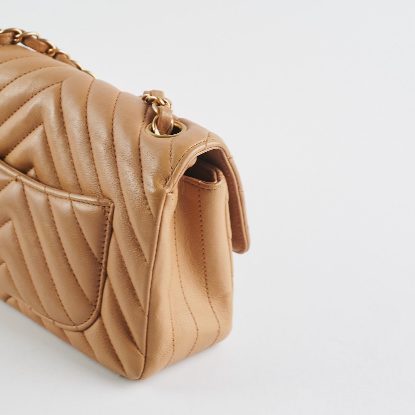 Chanel Cuba Chevron Rectangular Mini Flap Beige