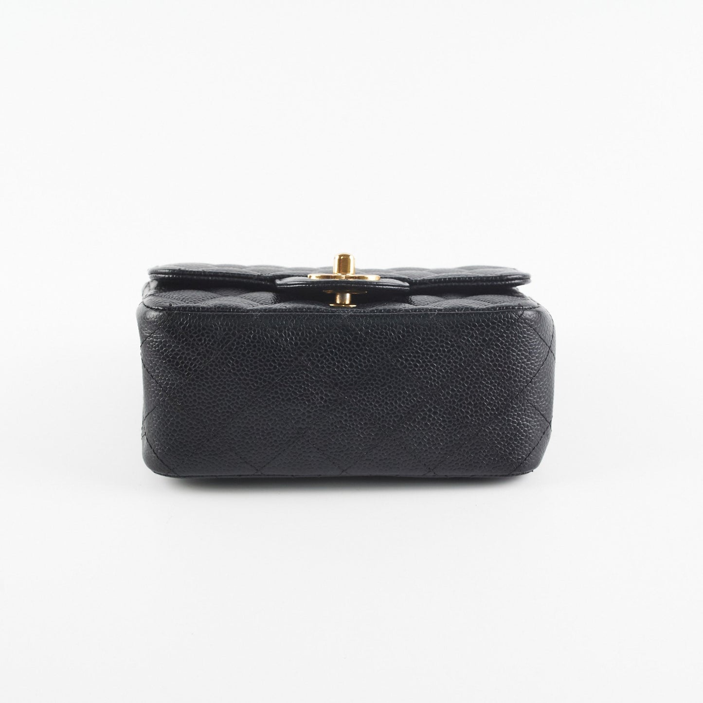 Chanel Caviar Mini Square 24k gold Black