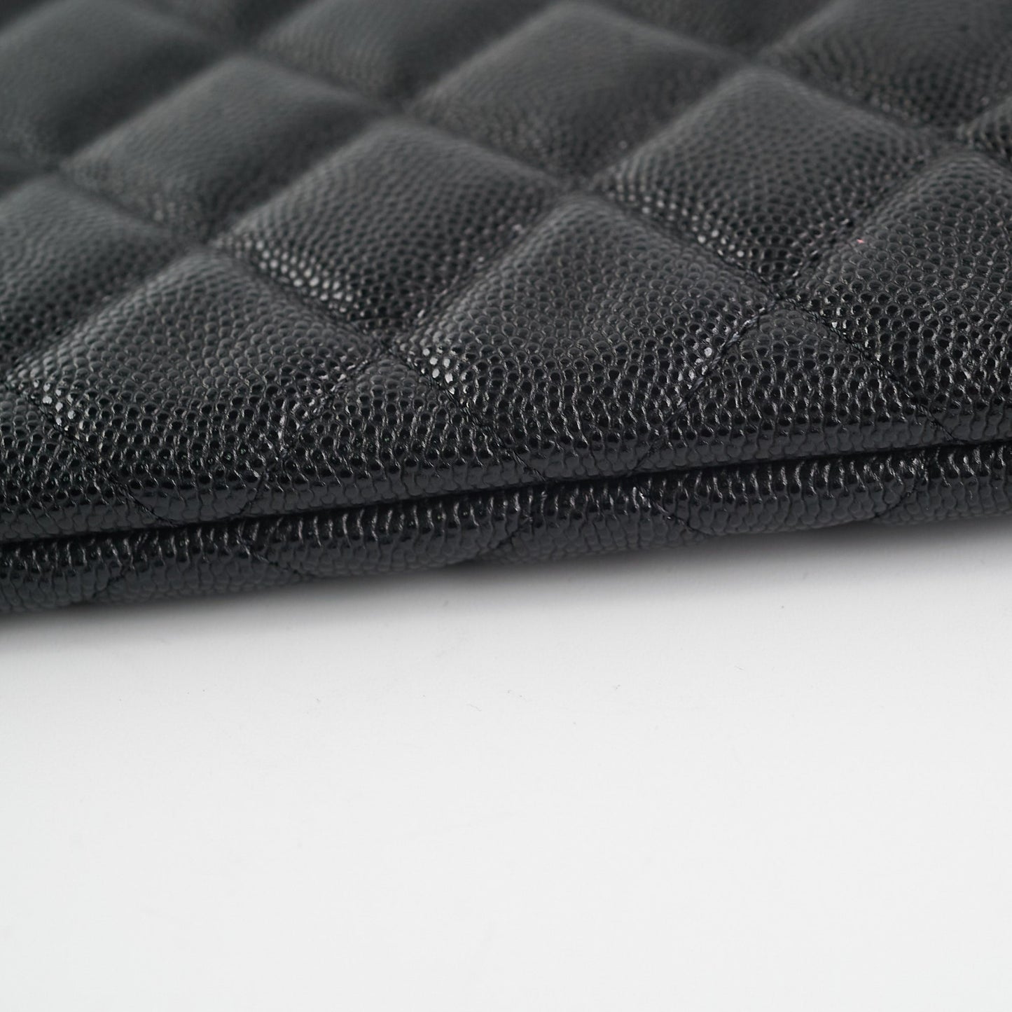 Chanel Medium O case Pouch Clutch Caviar Black