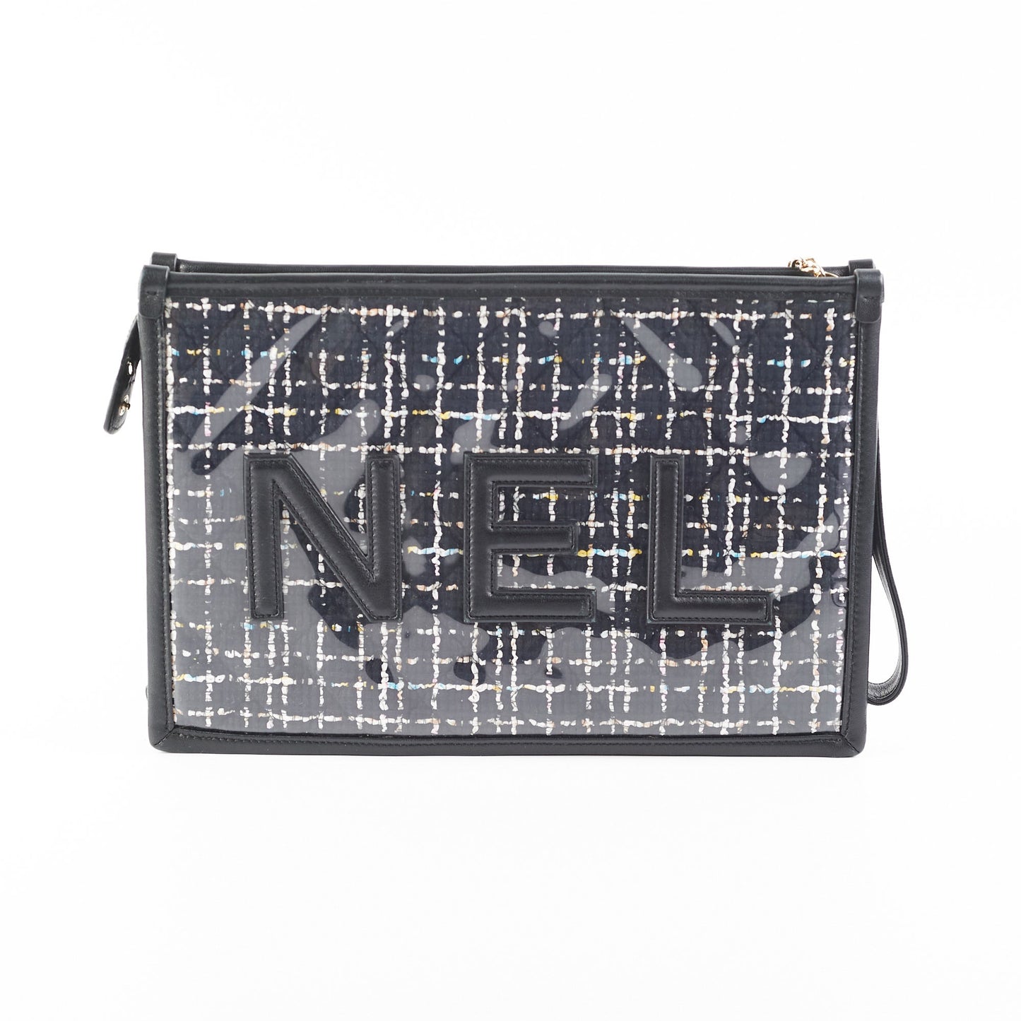 Chanel PVC Black Tweed Clutch