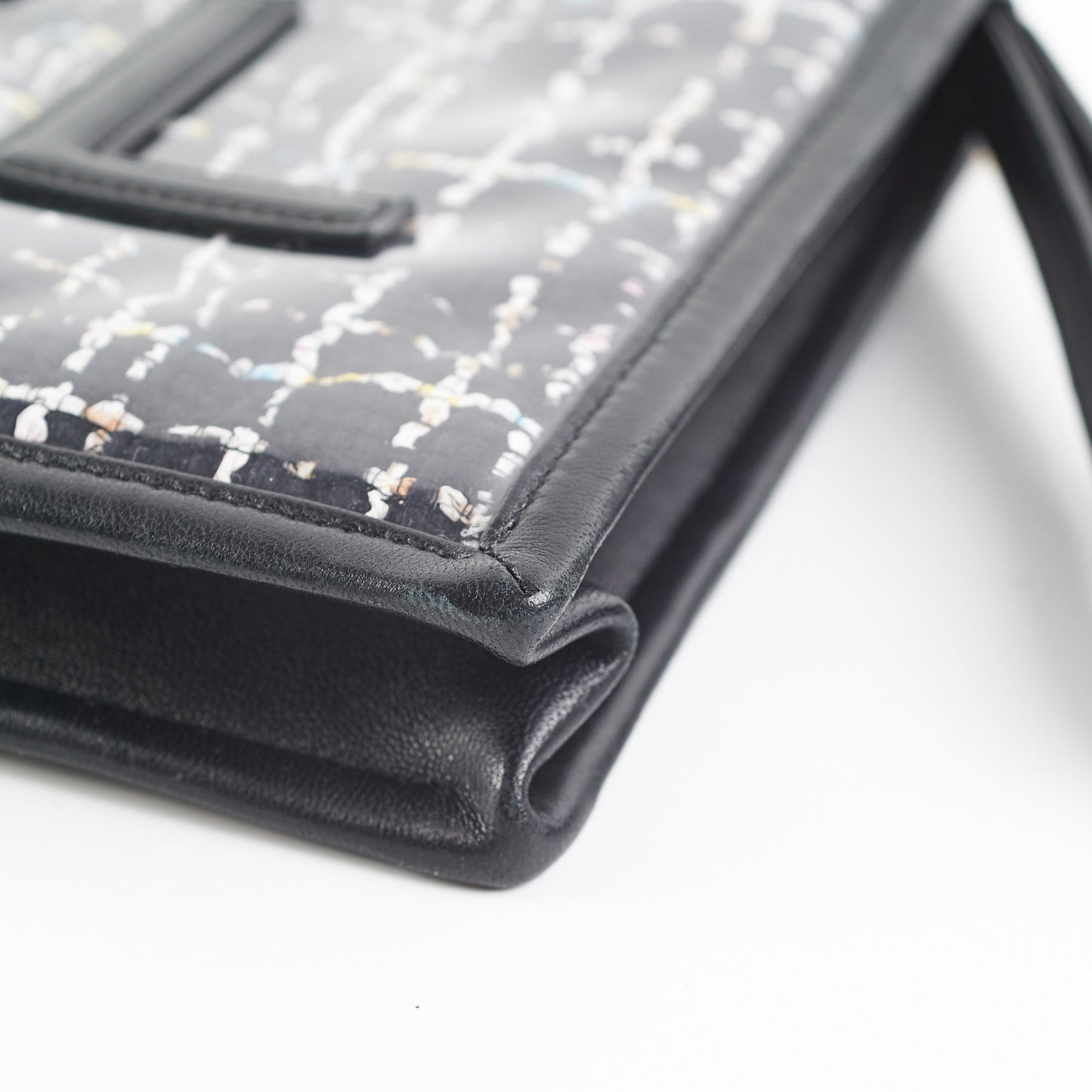 Chanel PVC Black Tweed Clutch