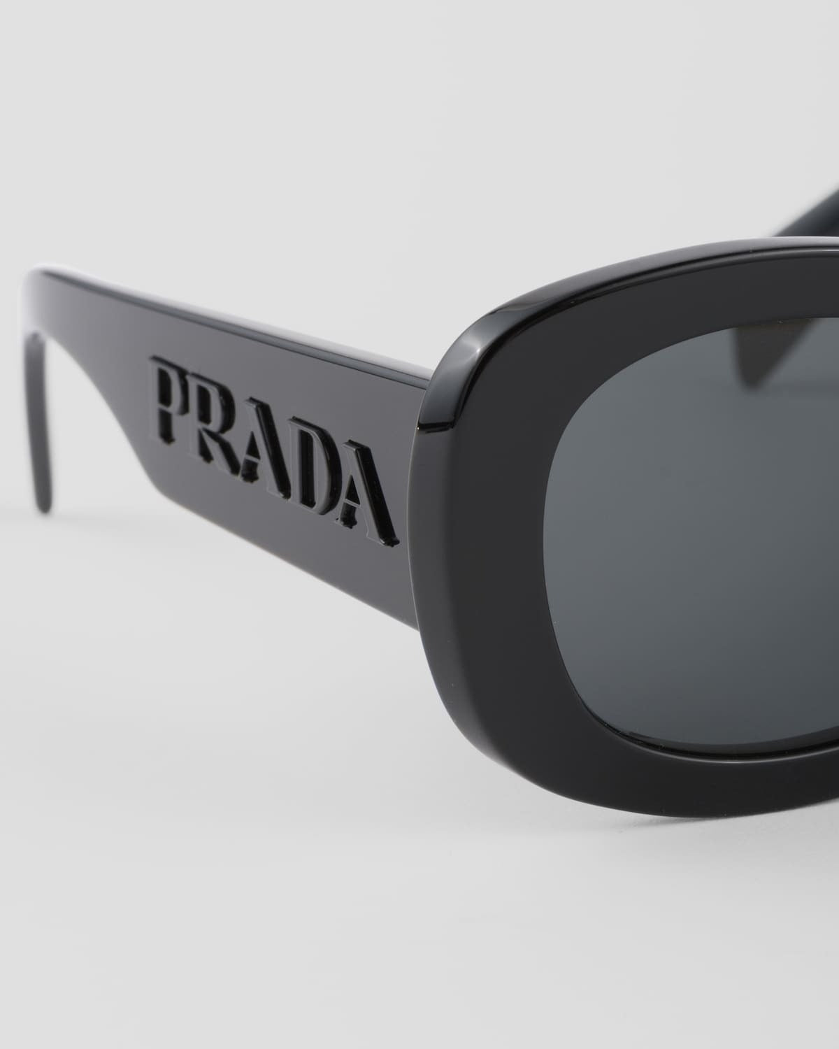 PRADA OVERSIZED LOGO ACETATE OVAL SUNGLASSES
