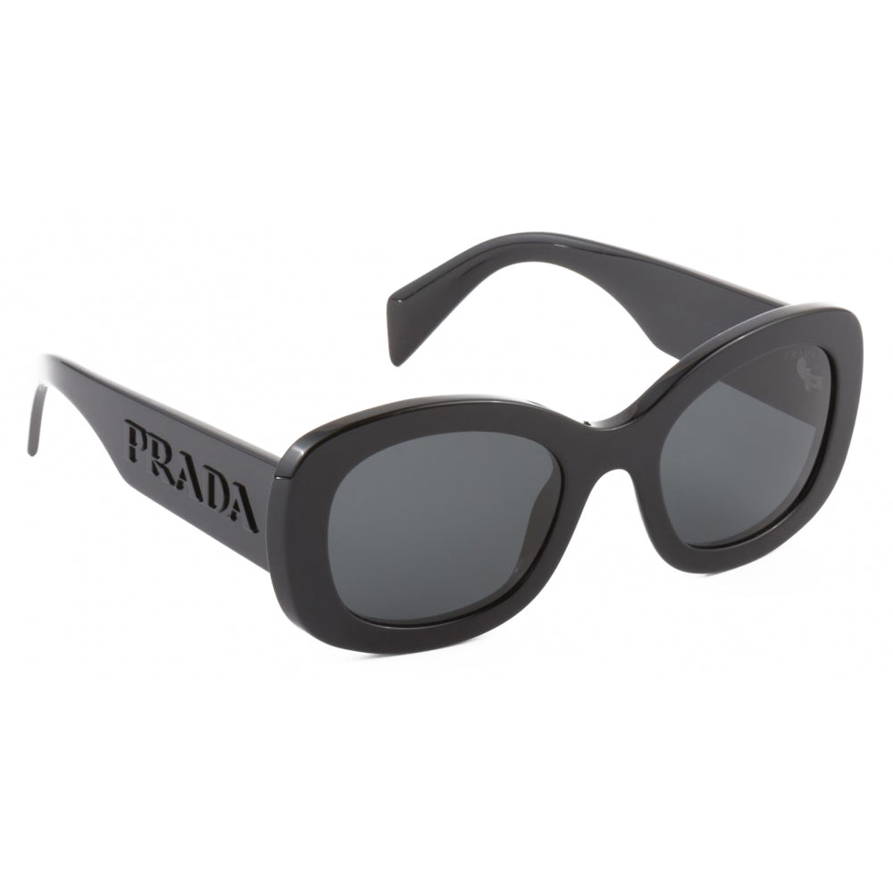 PRADA OVERSIZED LOGO ACETATE OVAL SUNGLASSES