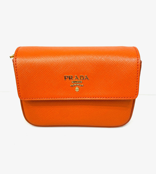PRADA SAFFIANO LUX LEATHER SMALL CLUTCH/ PHONE HOLDER