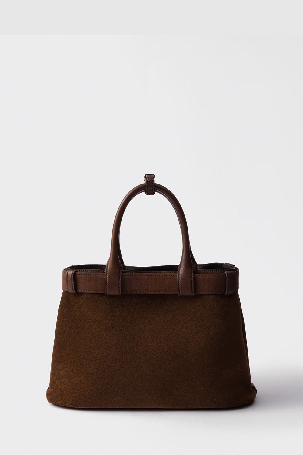 Prada Buckle Medium Suede Bag With Belt