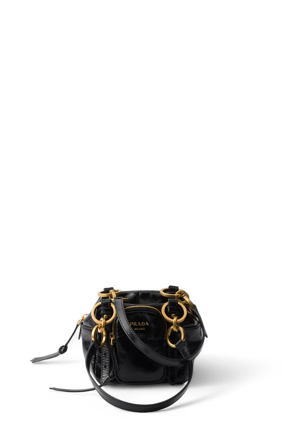 Prada Dangle Leather Top-Handle Mini-Bag