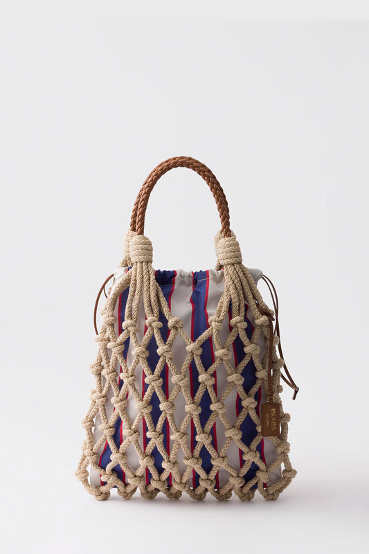 Prada Noué Medium Cotton Macramé Bag
