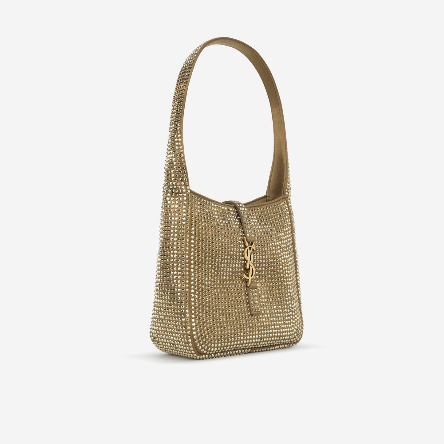 Saint Laurent Mini Le 5 a 7 - Gold Crystal Embellished Satin | Gold Hardware