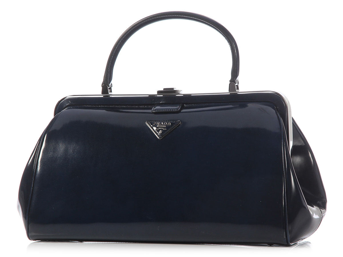 Prada Navy Spazzolato Doctor Bag