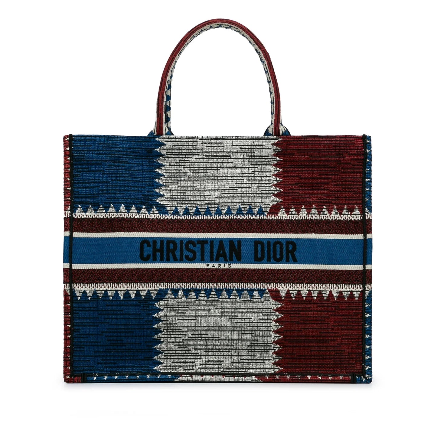 Blue Dior Large French Flag Book Tote