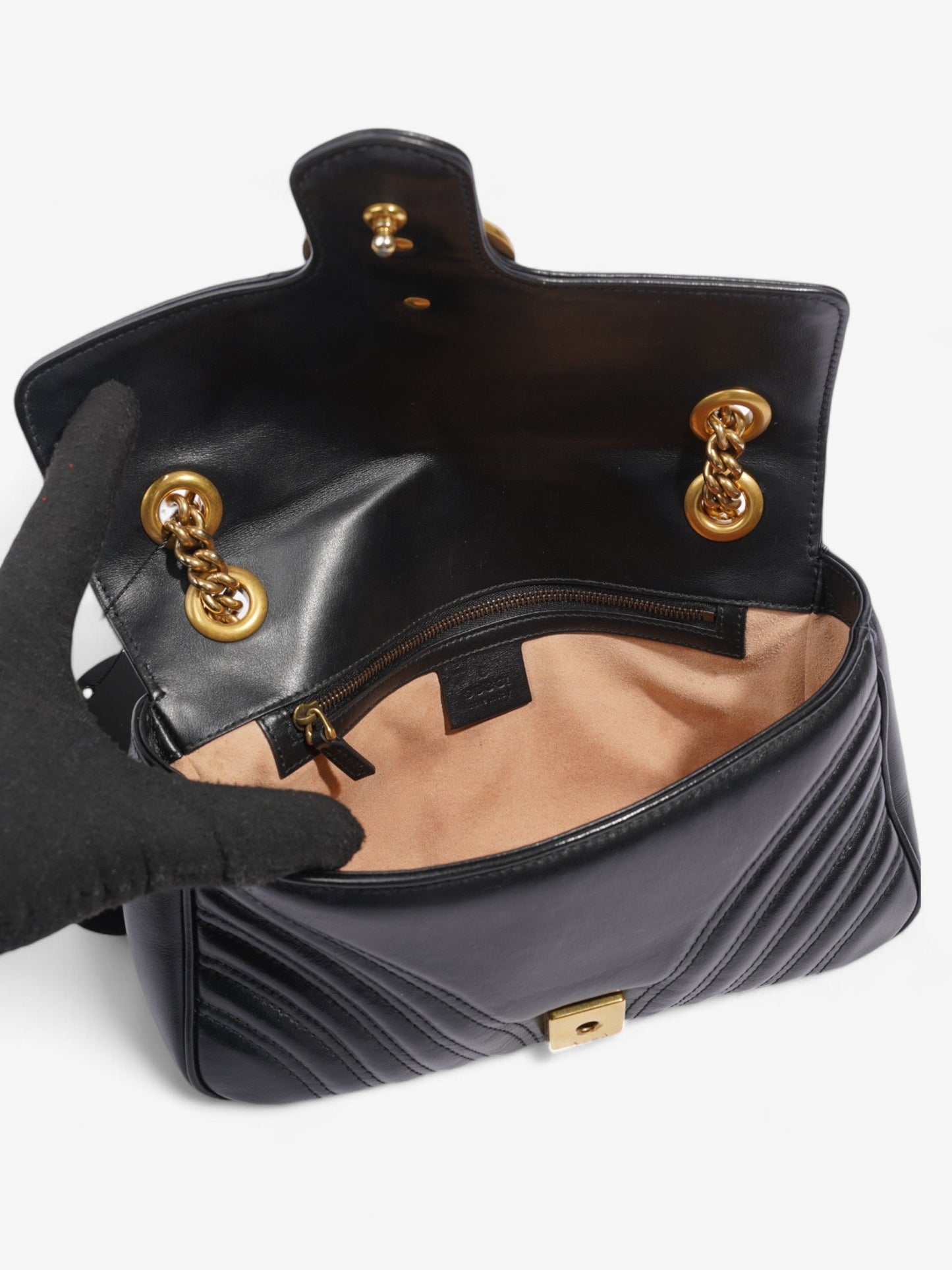 Gucci GG Marmont Black Matelasse Leather Small