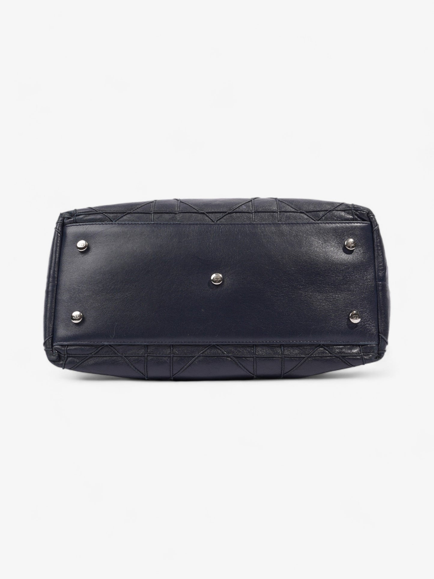 Christian Dior Granville Bag Navy Blue Leather Medium