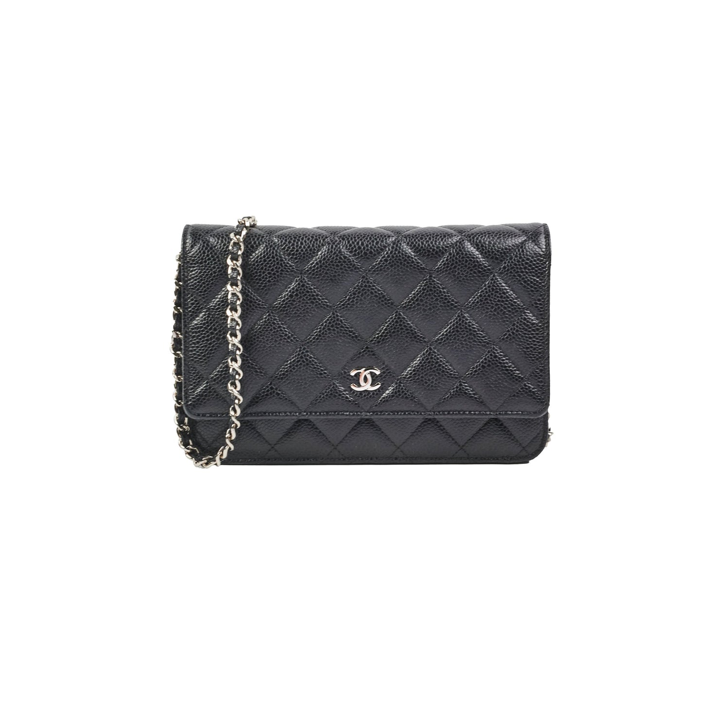 Chanel Caviar Wallet On Chain WOC Black