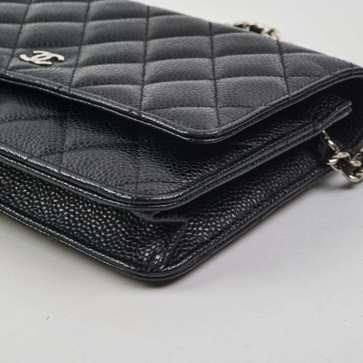 Chanel Caviar Wallet On Chain WOC Black