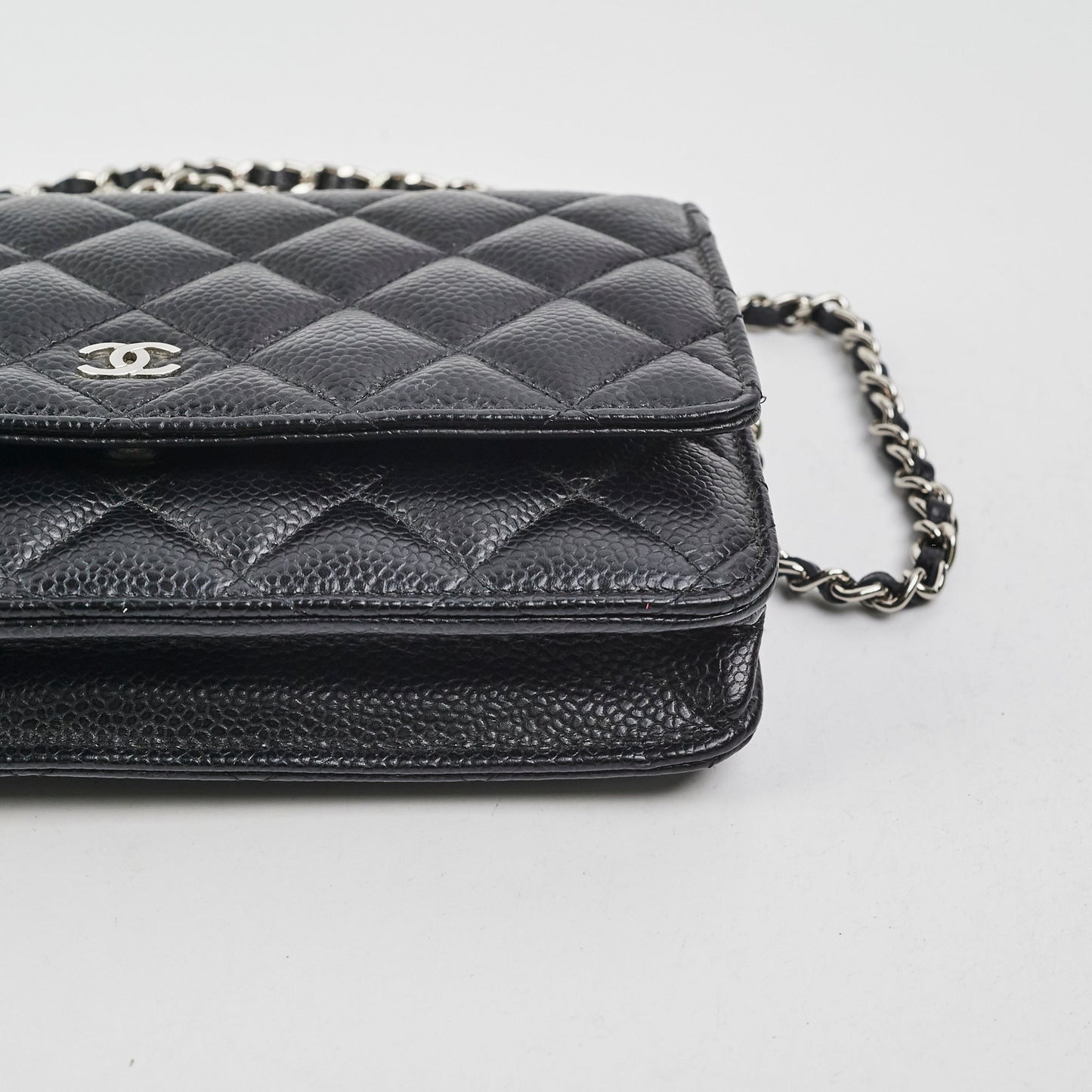 Chanel Caviar Wallet on Chain WOC Black Microchipped