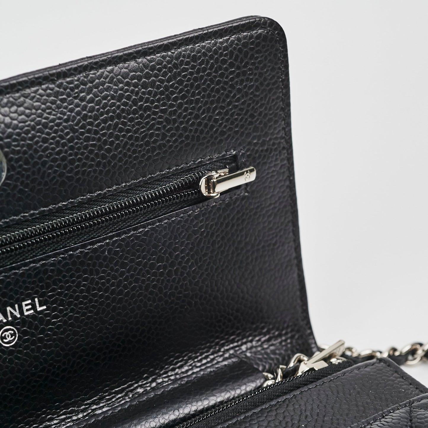 Chanel Caviar Wallet on Chain WOC Black Microchipped