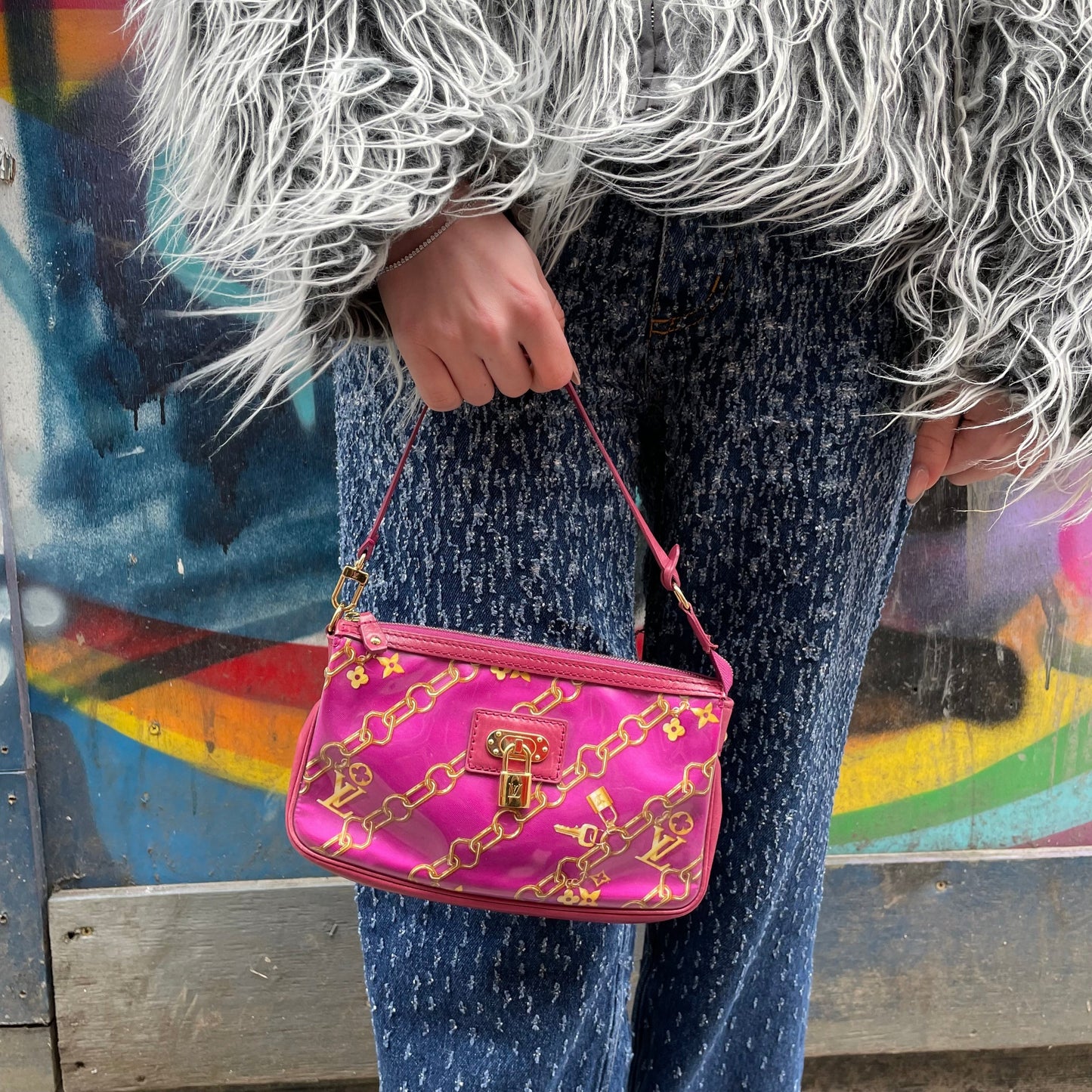 Louis Vuitton Limited Edition Monogram Charms Pochette Accessoires Fuchsia