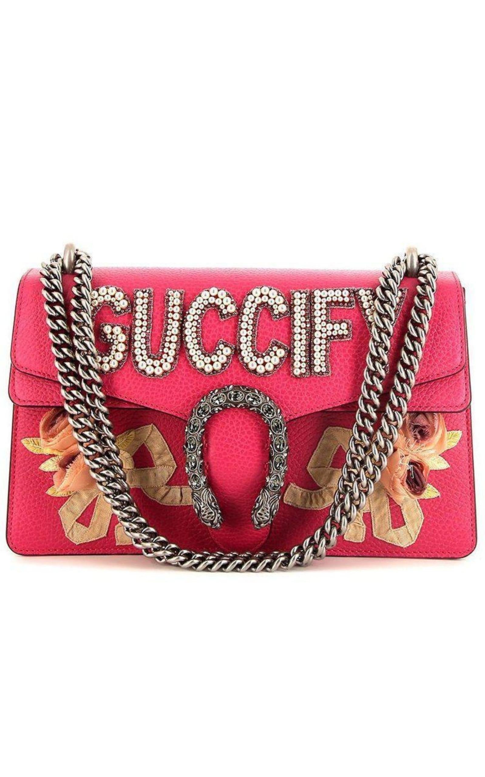 Gucci Dionysus Pink Leather Chain Shoulder Bag