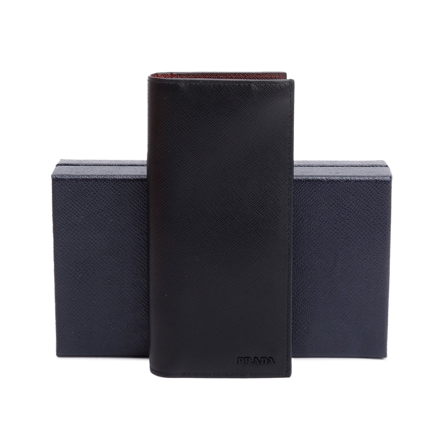 Prada 2020 Black Saffiano Cuir Bifold Long Wallet