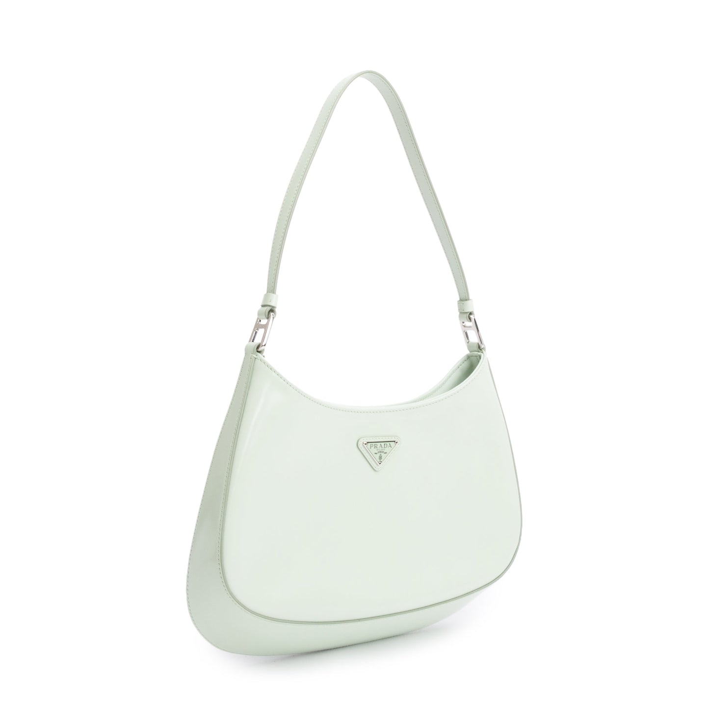 Prada 2021 Aqua Spazzolato Leather Cleo Bag