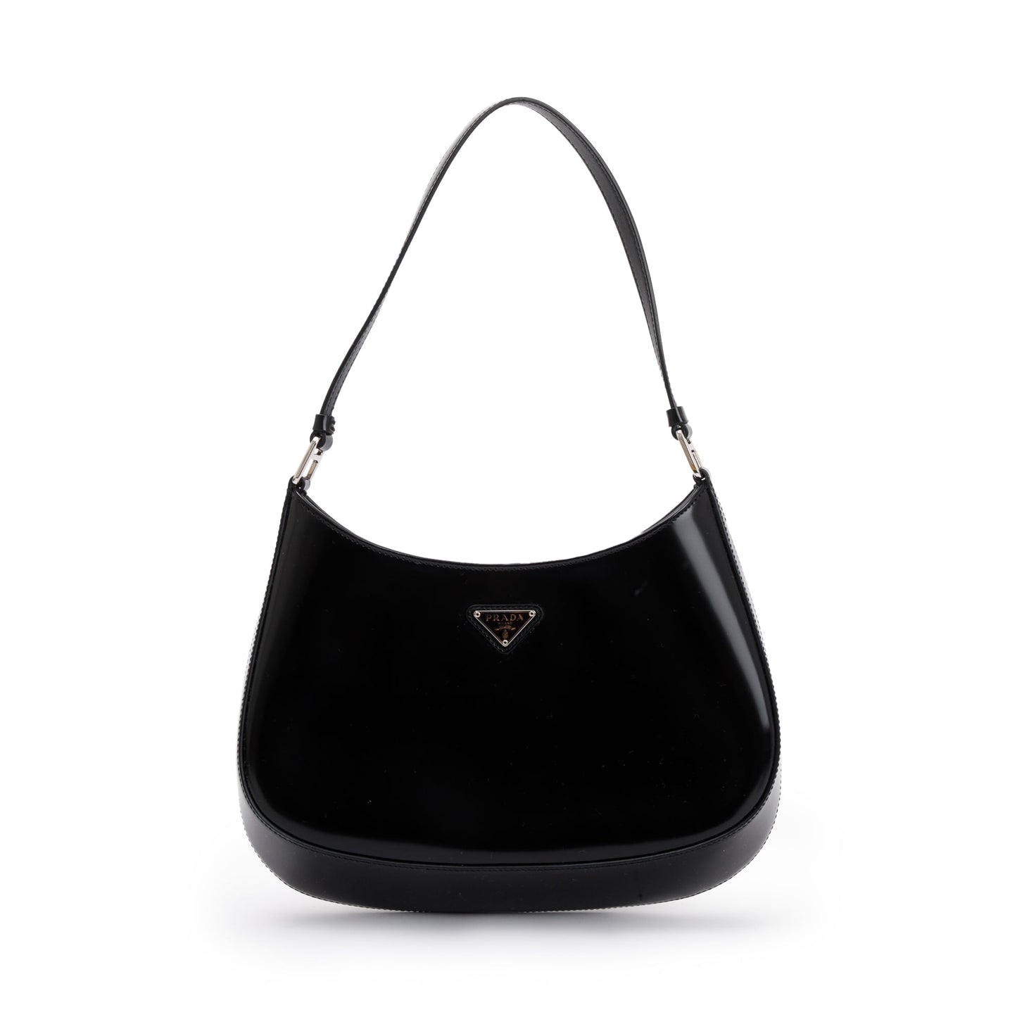 Prada 2021 Black Spazzolato Leather Cleo Bag