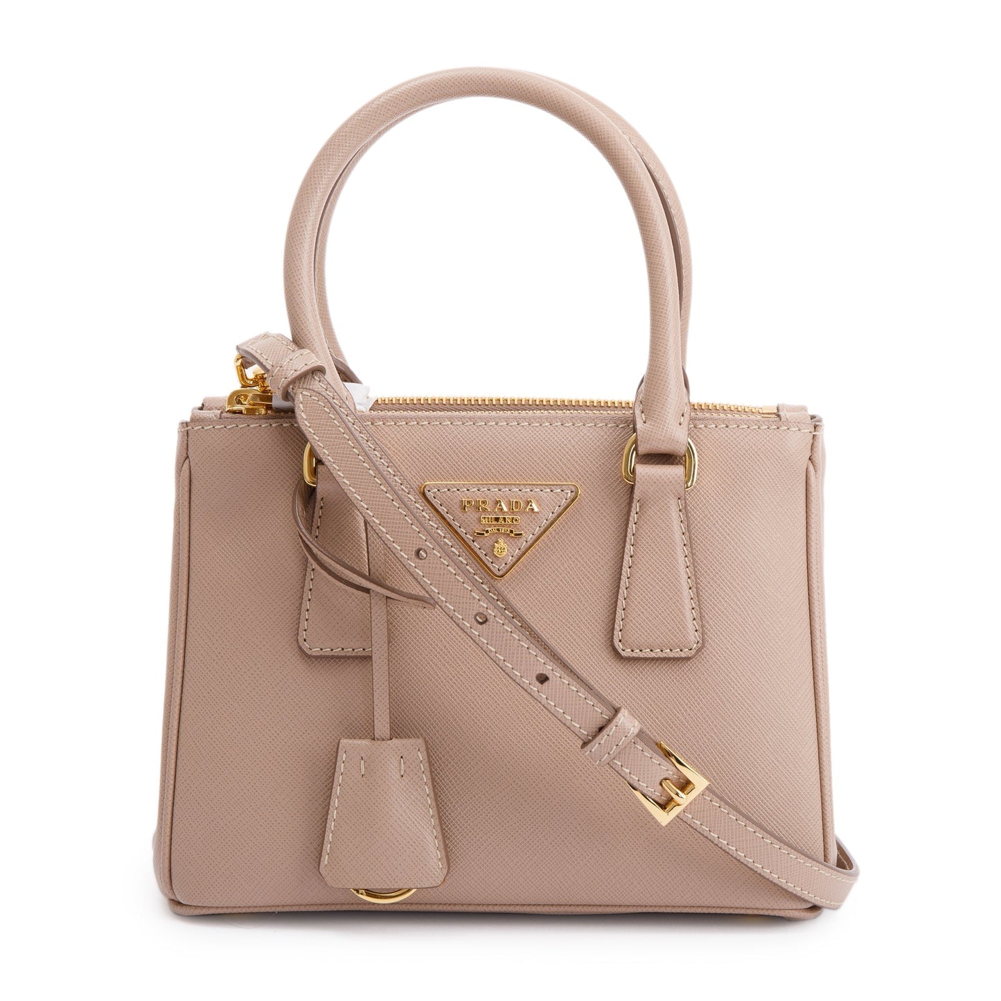 Prada 2021 Mini Saffiano Lux Galleria Double Zip Tote