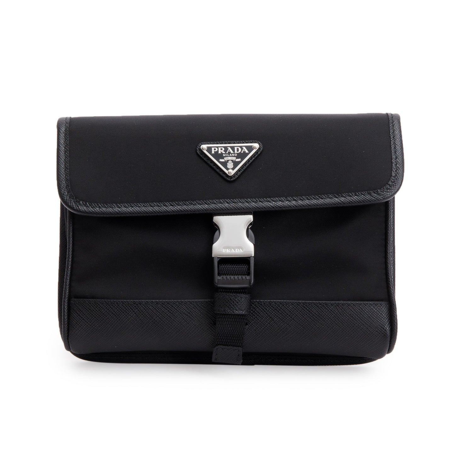 Prada 2024 Black Re-Nylon and Saffiano Leather Smatphone Case Bag