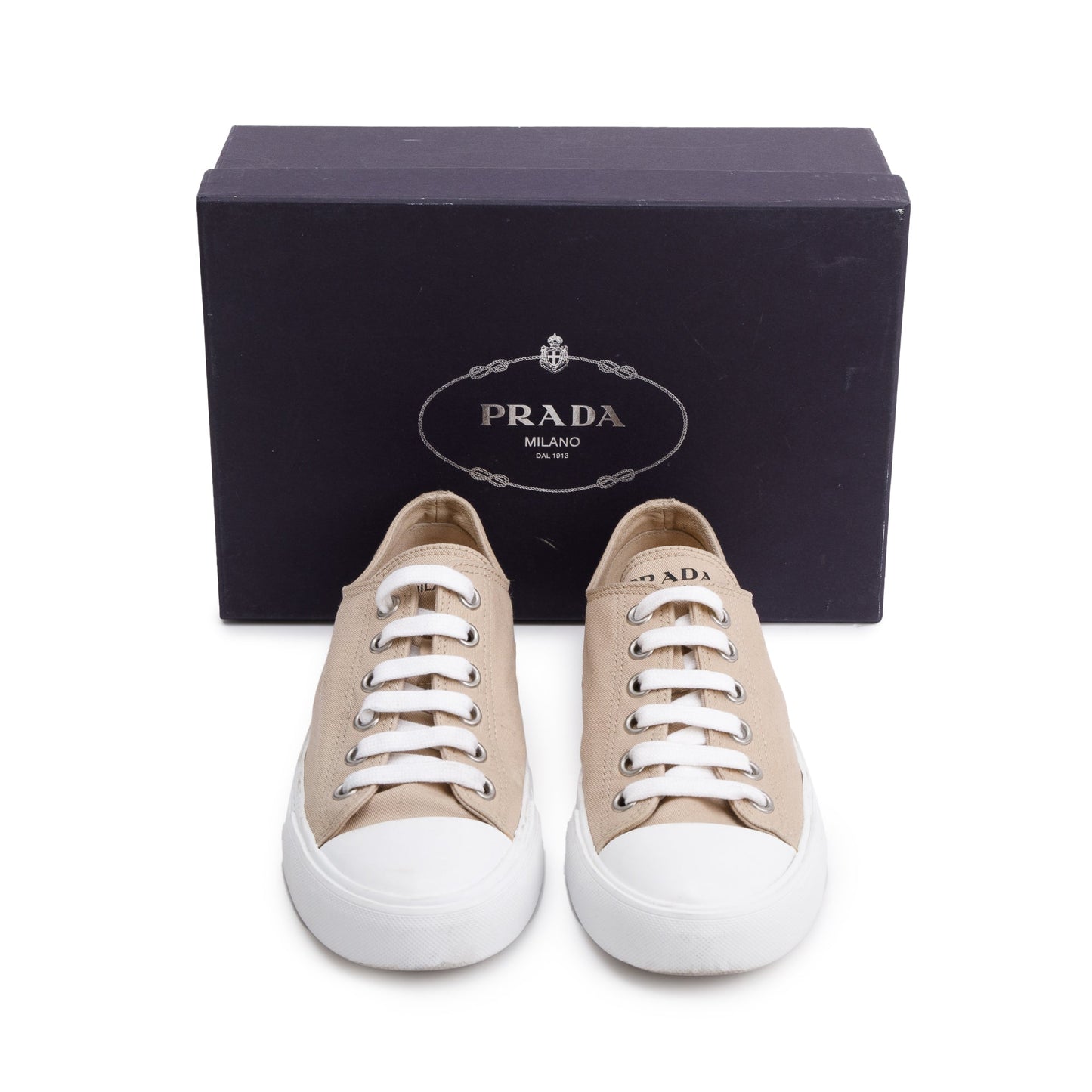 Prada Beige Fabric Sneakers, Size 40