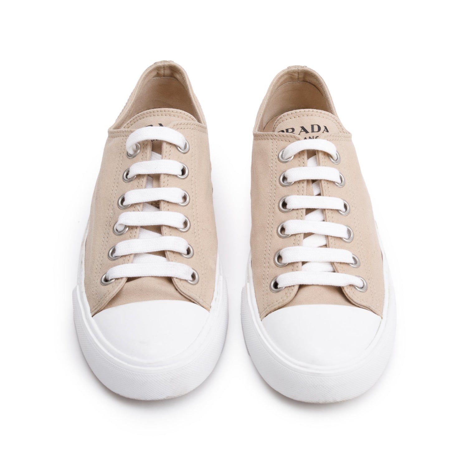 Prada Beige Fabric Sneakers, Size 40