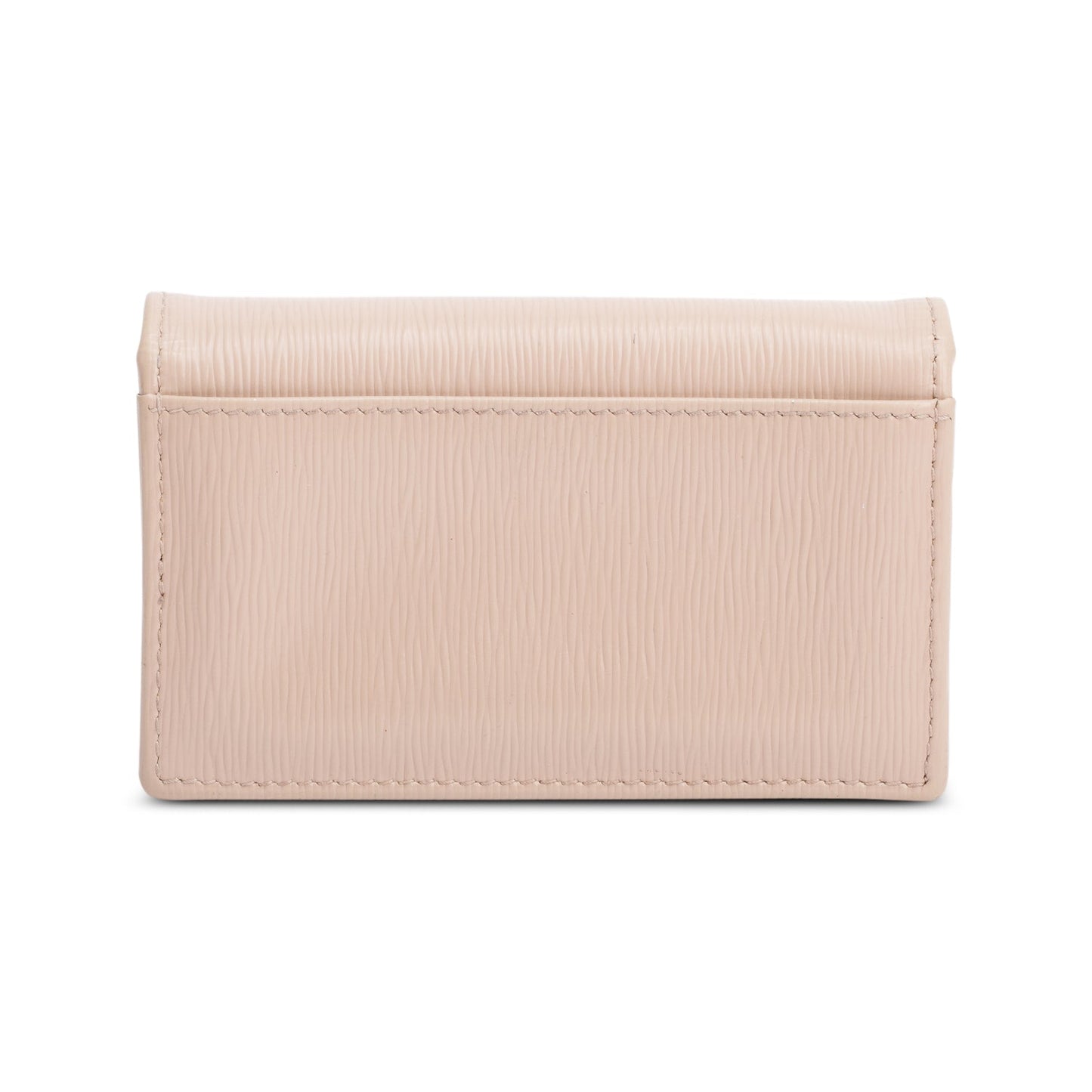Prada Beige Vitello Move Leather Flap Card Holder