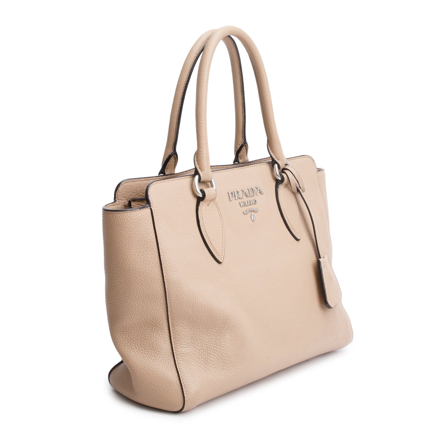 Prada Beige Vitello Phenix Two-Way Zip Tote