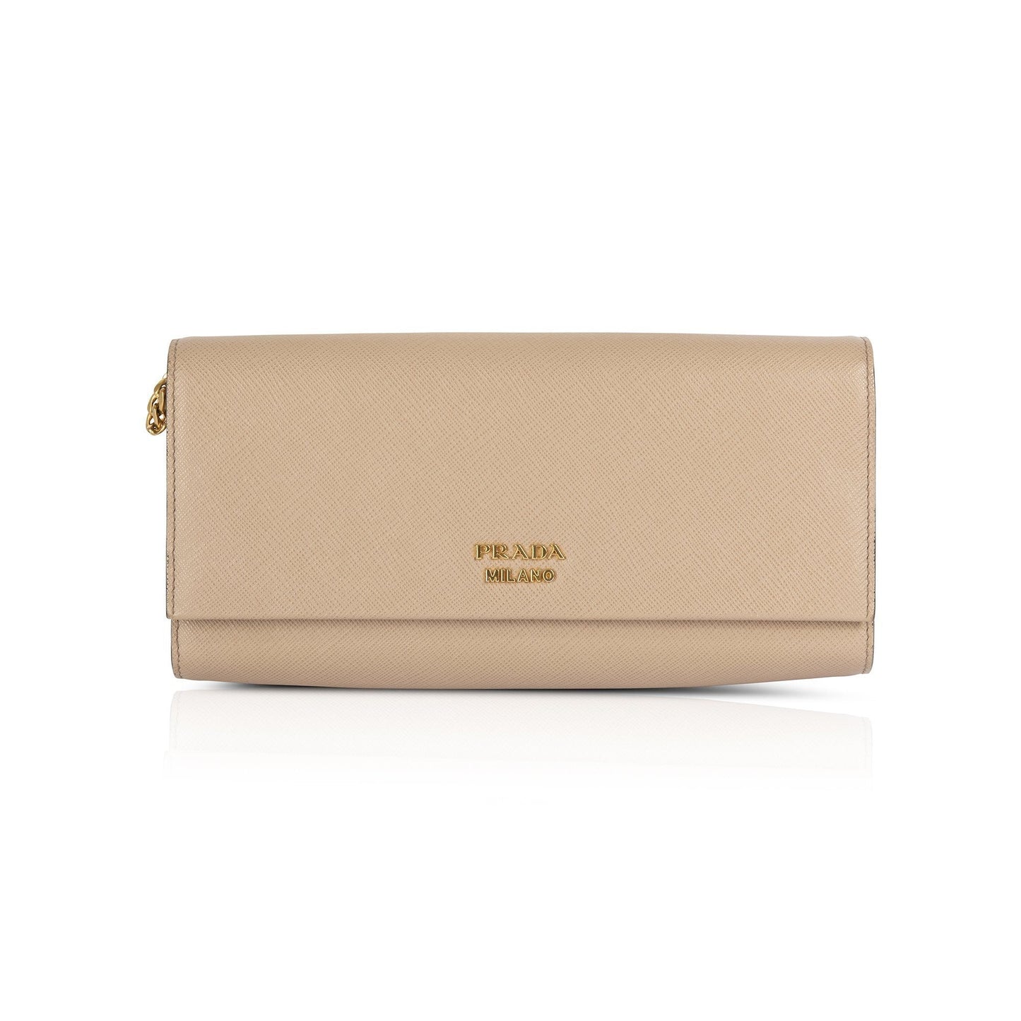 Prada Biblioteque Saffiano Chain Clutch