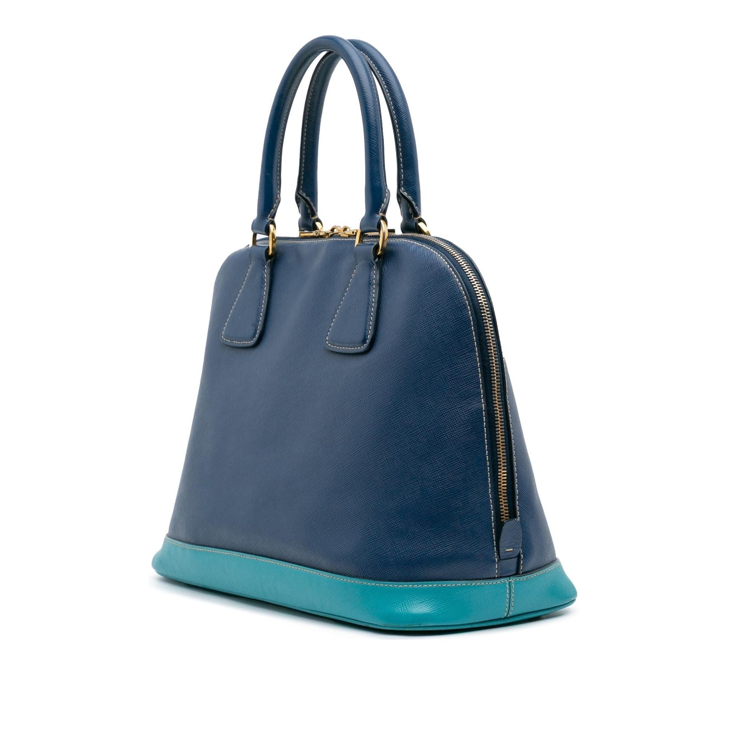 Prada Bicolor Saffiano Lux Promenade Dome Handbag